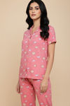 Zivame Farm Lore Knit Cotton Pyjama Set - Pink Icing — thumbnail 5